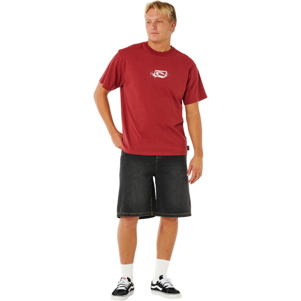 2026 Rip Curl Mens Medina Inner Vision Spray Tee 0XEMTE - Merlot
